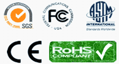 CE, RoHS, FCC, UL, EMC, R&TTE, NF, ASTM Certificates